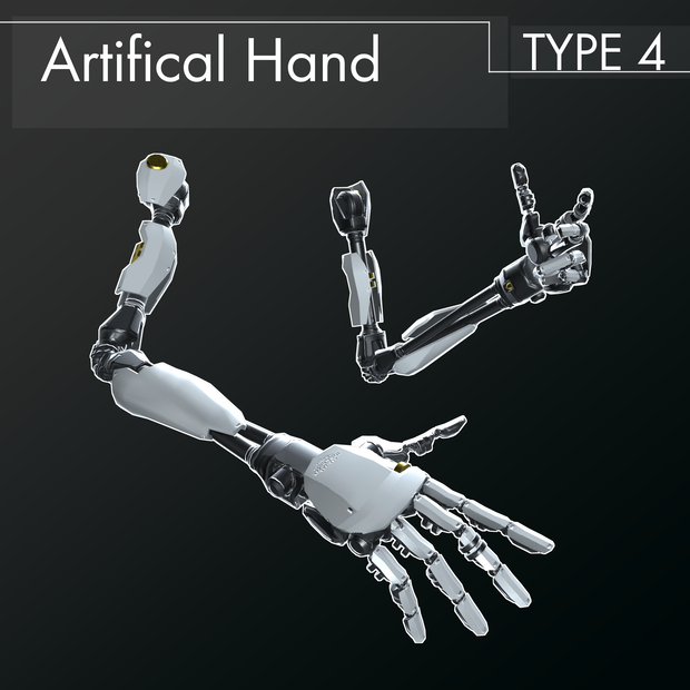 【VRChat想定】男性型義手-typeFour Artifical Hand-typeFour