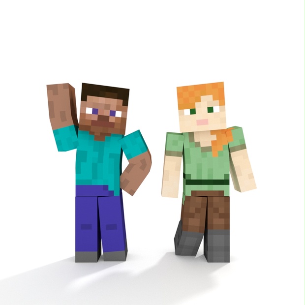 Minecraft Steve Alex For Blender Cycles おぬ的なショップ Booth