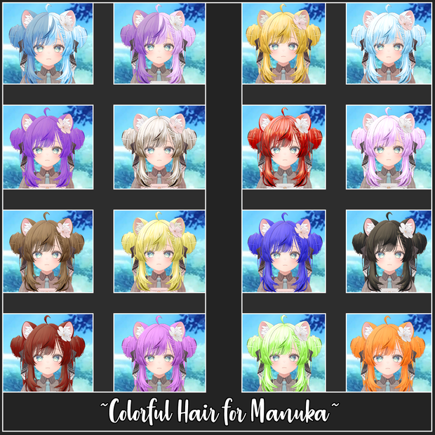 Colorful Hair for Manuka | マヌカのカラフルな髪