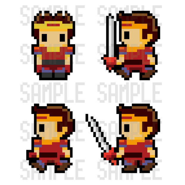ドット絵素材・剣士
