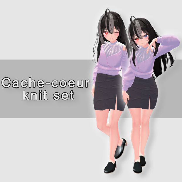 【ここあちゃん対応】Cache-coeur knit set
