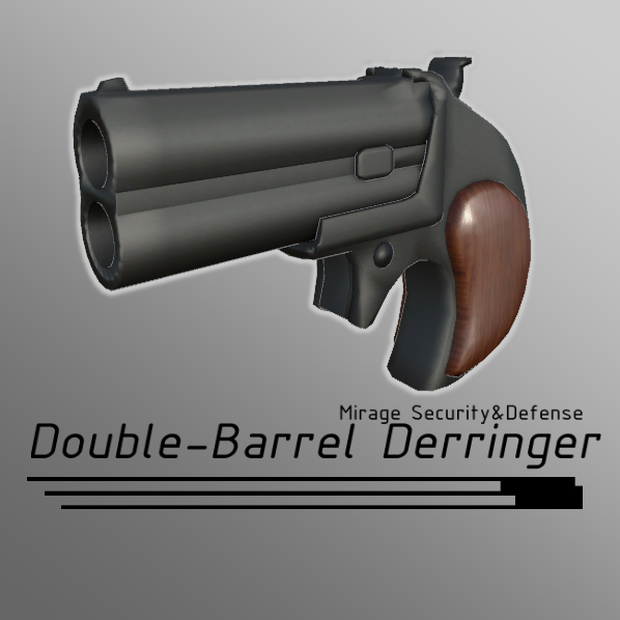 3Dモデル　ダブルバレルデリンジャー