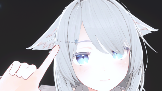 [VRC想定]　雪の結晶と花びらの髪飾り