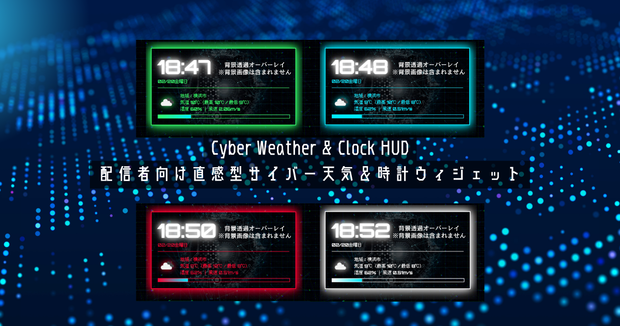 Cyber Weather & Clock HUD