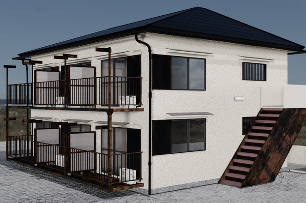 日本のよくあるアパート　ーApartments commonly found in Japanー