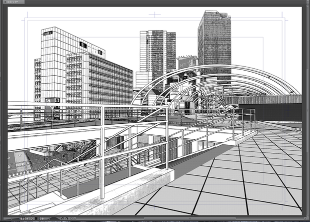 漫画背景用3D素材「渋谷宮下パーク」（CLIP STUDIO用 3Dオブジェクト.cs3o）
