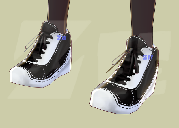 VRoid Shoe 1 - Black & White 