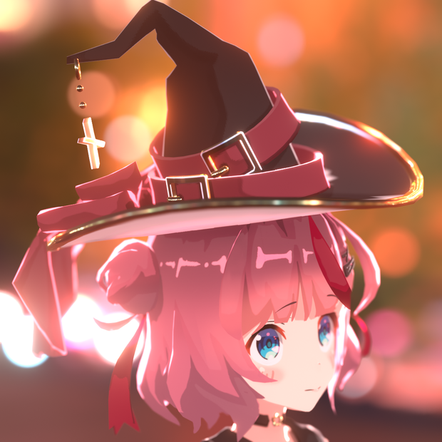 VRM, VRChat用魔女帽 Witch Hat FBX
