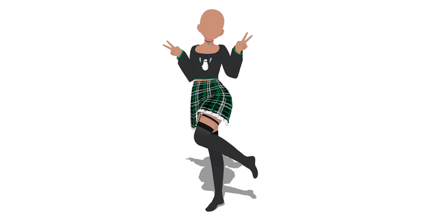 Green Punk Clothing Set Textures for VRoid Avatars