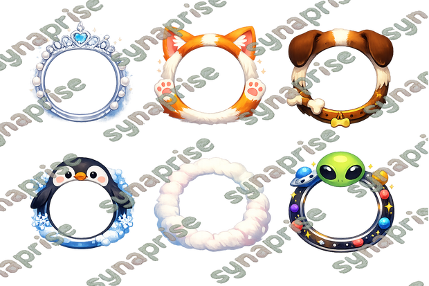 【NEW★】✨着せ替えアイコンリングセット👑🐱🐶🐧☁👽 quiet signal icon rings collection ※雨音アンビエント音源付き🎶
