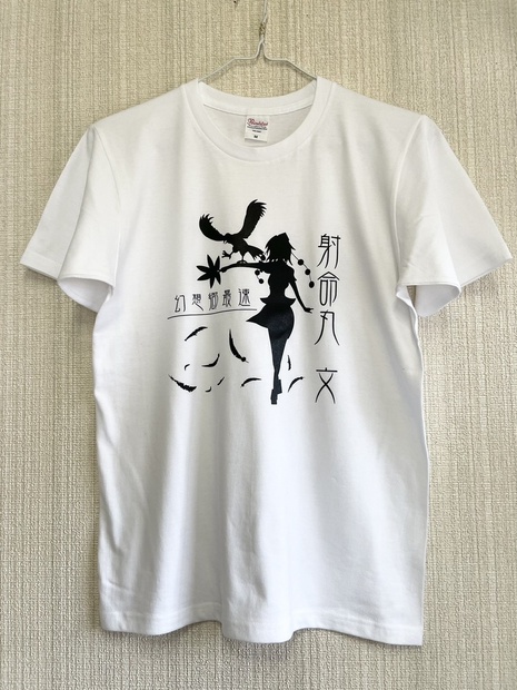 東方デザインＴシャツ 射命丸文 ホワイト×ブラック - れっどばいんど