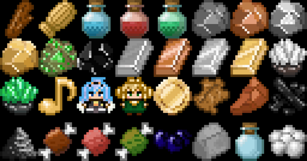 フリーのドット絵素材【16×16ピクセル】2024_08_04