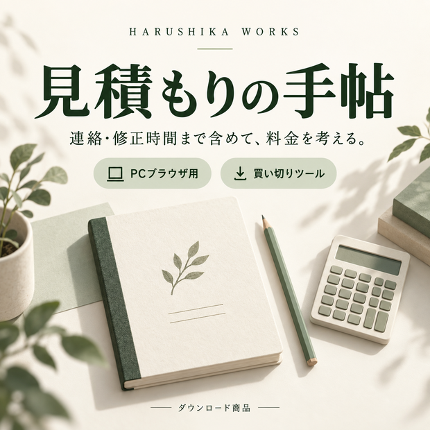 見積もりの手帖｜連絡・修正時間も含める価格計算ツール【PC用】