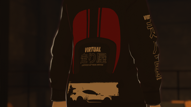Virtual 走り屋 Hoodie Black