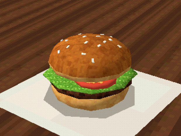 PS1風 ハンバーガー｜VRChat向けローポリ小物 / PS1 Hamburger Prop