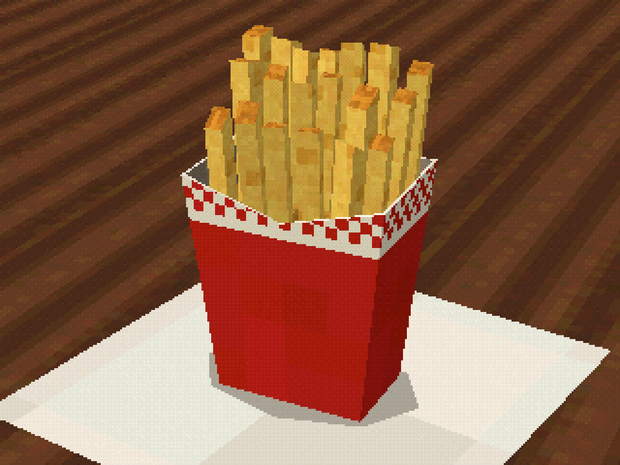 PS1風 フライドポテト｜VRChat向けローポリ小物 / PS1 Fries Prop