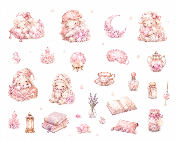 Rose Quartz Sleep Sticker Set