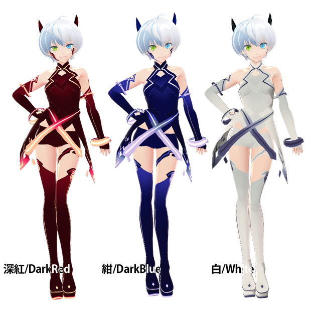 #VRoid β-made：：《全9色》公式AvatarSample_F"Vita"のサイバーパンク・SFパイロットスーツ風テクスチャ色違い全9色/VRoidStudio's AvatarSample_F"Vita"s cyber-punkish outfits in 9Colors