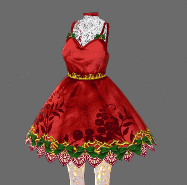 #VRoid 正式版（Stable）＆Beta《クリスマスパーティドレス》ホーリーワンピースセット/Onepiece Dress Set for Christmas Holidaydress in SantaClause's style：#セシル変身