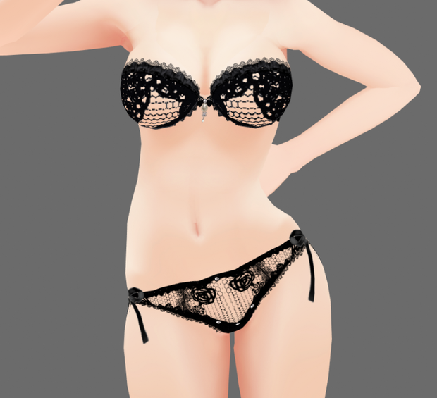 #VRoid 正式版（stable ver.）&Beta：《3Colors》：シースルーレースランジェリー3色セット/See-through lacy lingeries