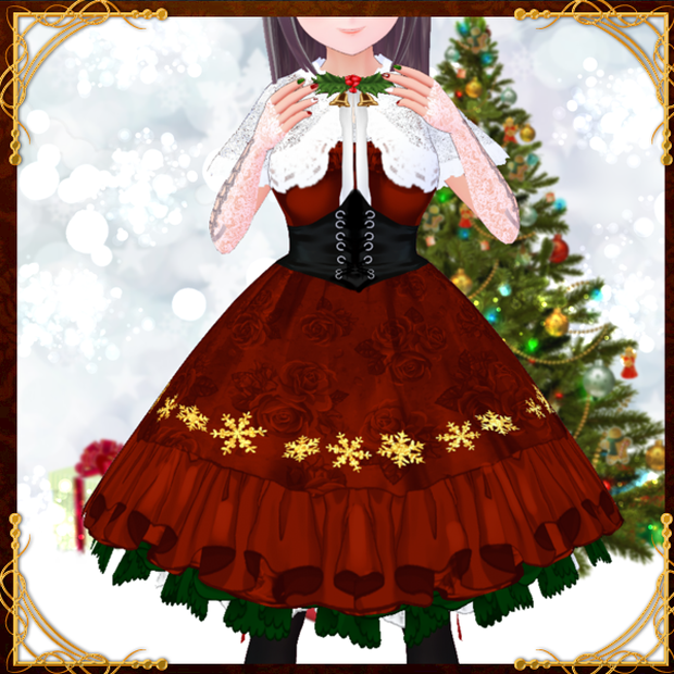 #VRoid 正式版（stable ver.)＆Beta：スノウナイトJSKドレスセット/Snow Night JSK Dress Set：#セシル変身