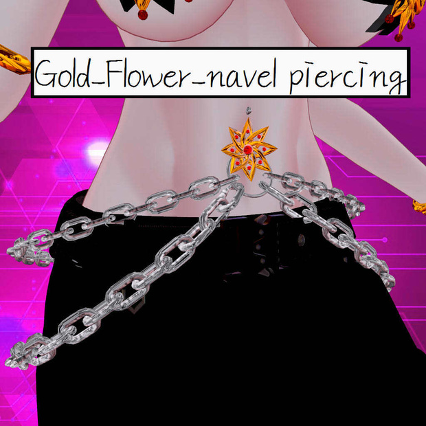 Gold_Flower_navel piercing