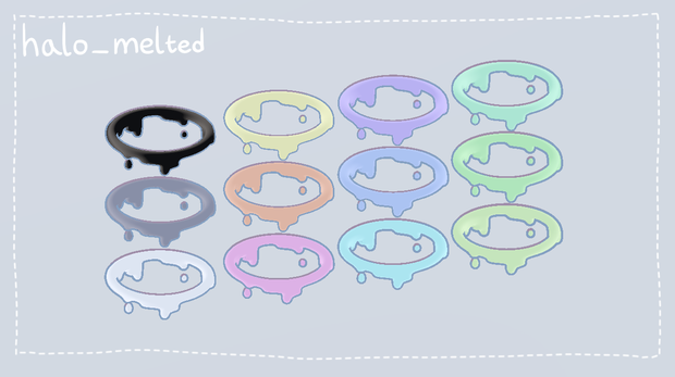 A Melted Angel Ring Set 溶けたエンジェルリングセットㅣ3D モデル【VRChat】