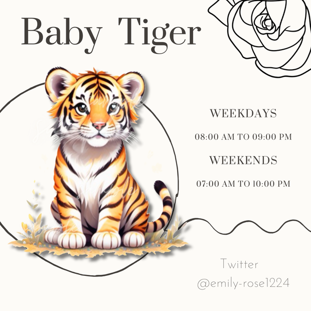 【虎 素材】Baby Tiger / 子どものトラ / 透過PNG
