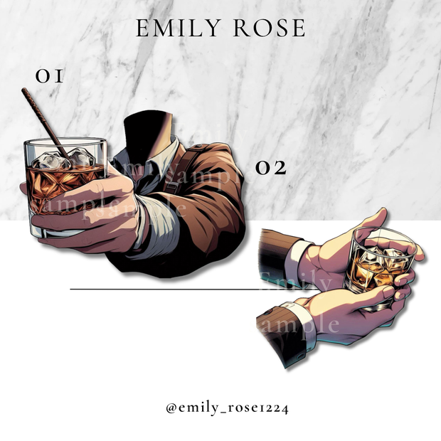 【お酒素材】ウィスキーを持つ男性の手 / whiskey men's /透過PNG ※無料あり