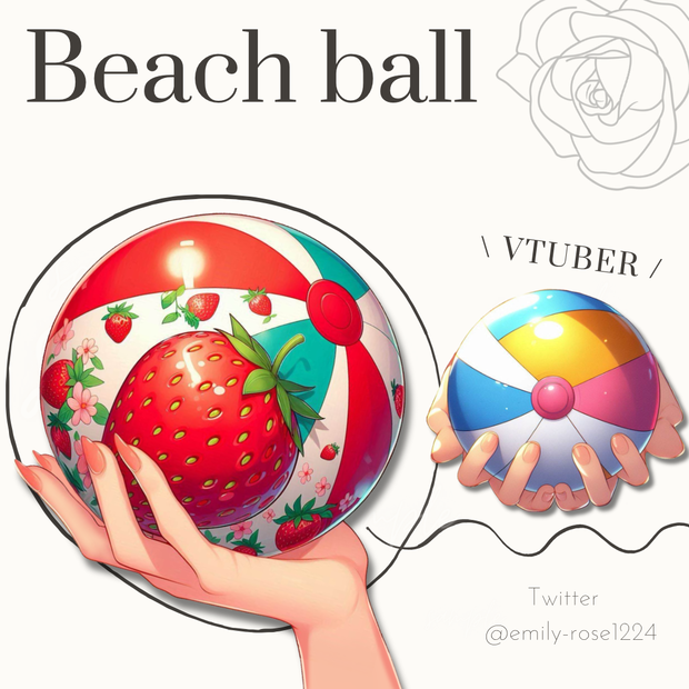 【手の素材】ビーチボールを持つ手 / beach ball〈透過png〉