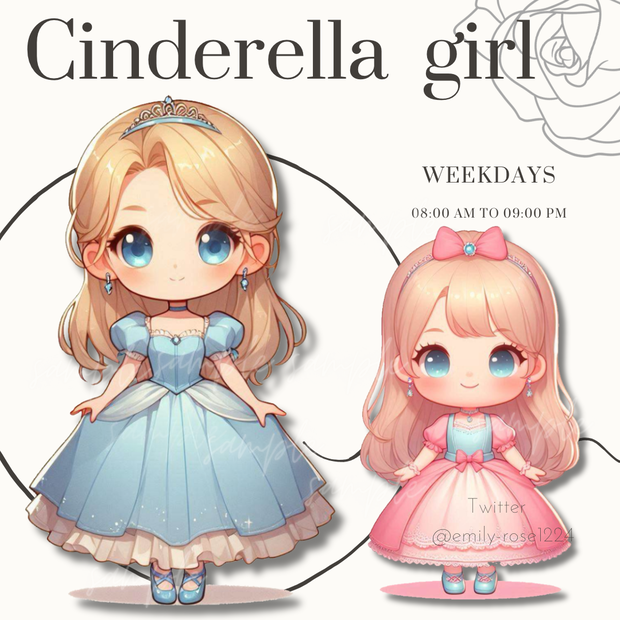 【立ち絵素材】シンデレラガール /  Cinderella  girl 〈透過png〉※無料あり