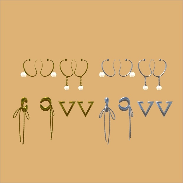 Earcuff イヤーカフ４種セット　(ゴールド＆シルバー)
