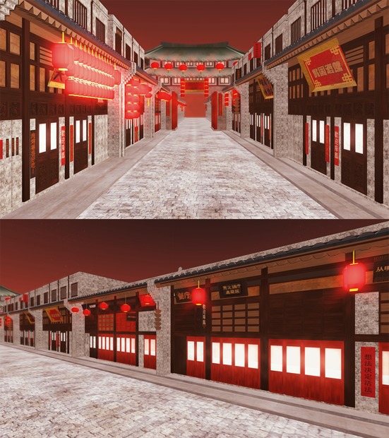 MMDステージ　古城風街路
