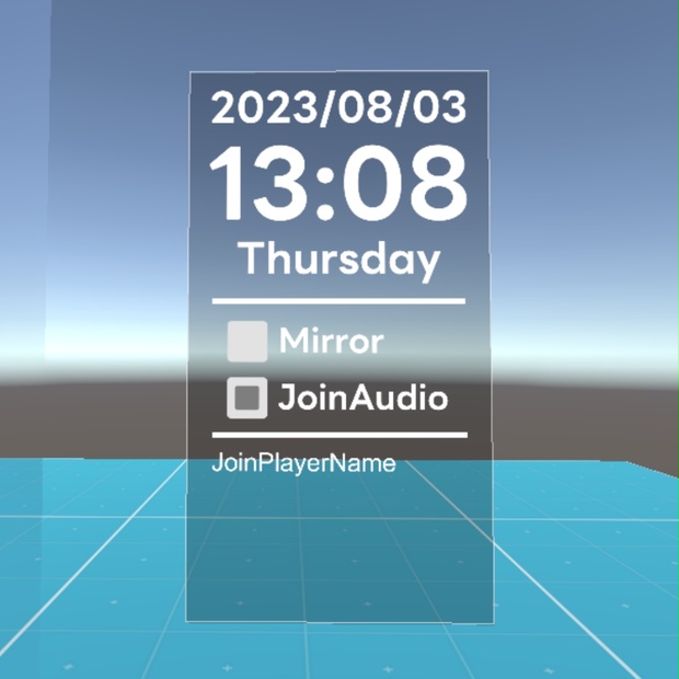 CQ_Panel（VRChat向け時計／ミラー／Joinログギミック