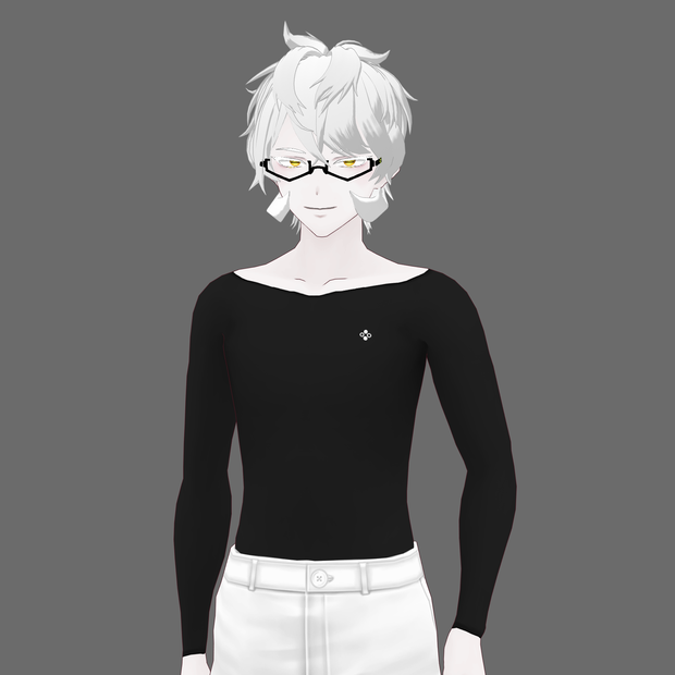[VRoid/Free] Basic Long-sleeved Undershirt Black ベーシックインナーシャツ(長袖) ブラック #Revirsi rv0005l-k
