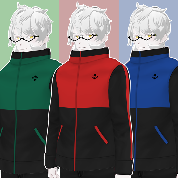 [VRoid/Free] Basic Windbreaker Red/Green/Blue ベーシックウィンドブレーカー レッド/グリーン/ブルー #Revirsi rv0015-r/g/b