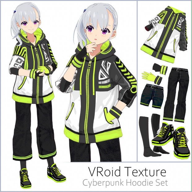 Vroid サイバーパンクパーカーコーデ ワンダホの店 Wonderfulp Store Booth