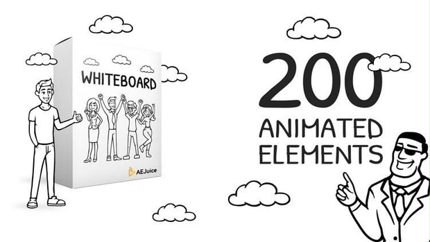 Whiteboard｜ホワイトボード アニメーション 200種以上（After Effects・Premiere Pro）