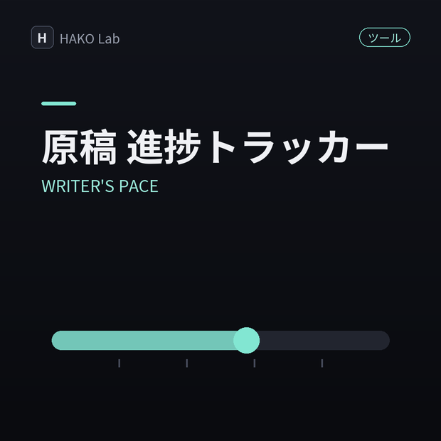 WRITER'S PACE — 原稿の字数・締切 進捗トラッカー