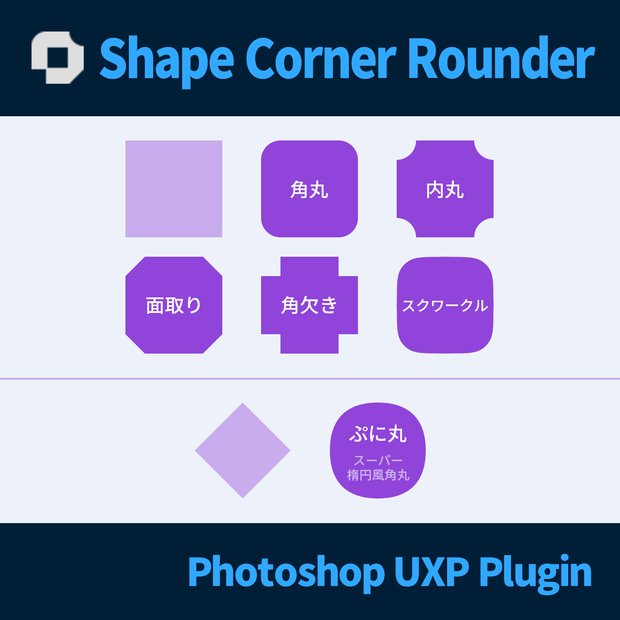 【Photoshopプラグイン】ShapeCornerRounder_v1.0.0