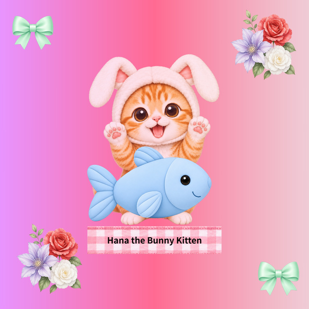 Hana the Bunny Kitten デジタルペーパー５枚セット  Vol.1