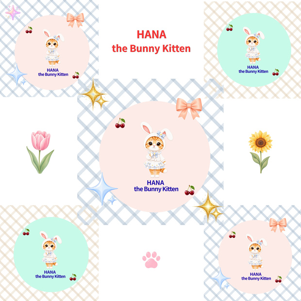 Hana the Bunny Kitten デジタルペーパー  10枚セット ①