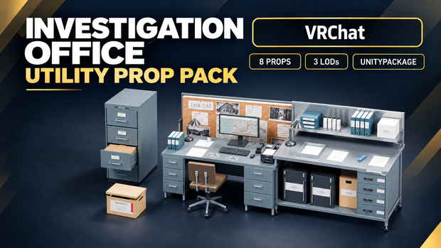 【VRChat・PC／Quest】Investigation Office Utility｜捜査室プロップ8種