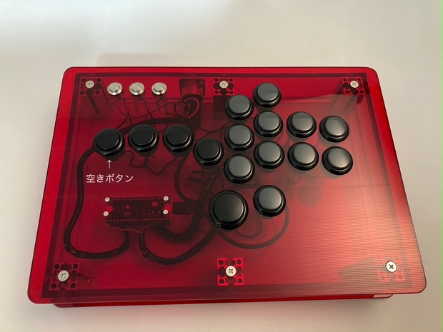 自作 アーケードコントローラー hitbox 三和電子製ボタン - その他