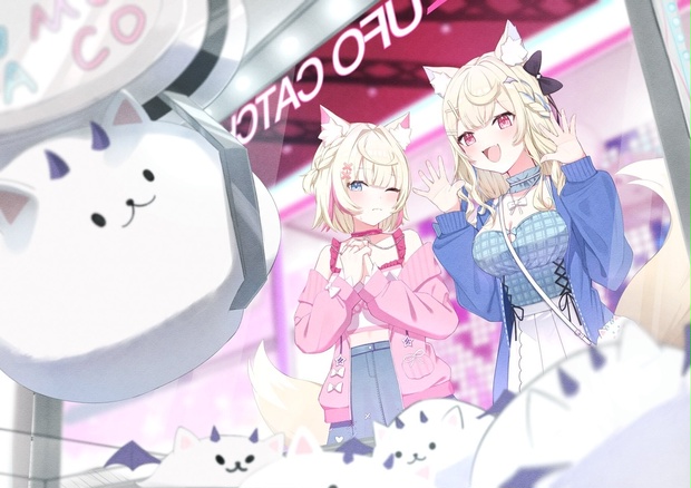 ホロライブ フワモコ プレイマット - dengekitei - BOOTH