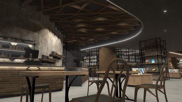 【３Dワールド】Book Cafe Style