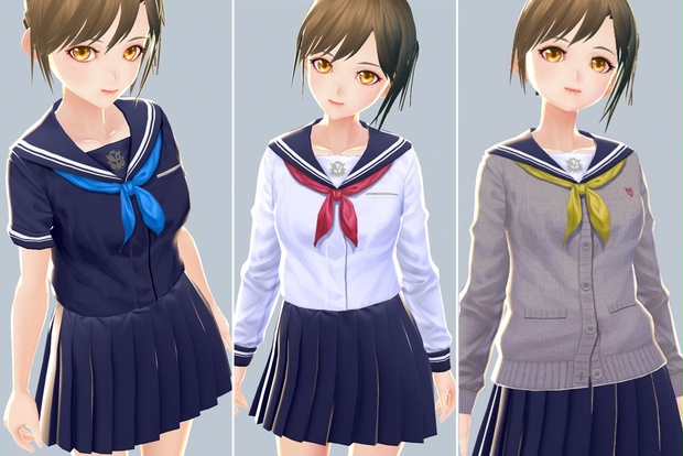 vroid セール _制服ベスト_長袖_用_上着_チェーン無料版