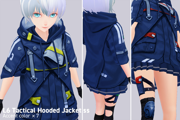 VRoid正式版対応済☆★L6 Tactical Hooded Jacket★☆試着有【VroidStudio正式版用衣装テクスチャ】
