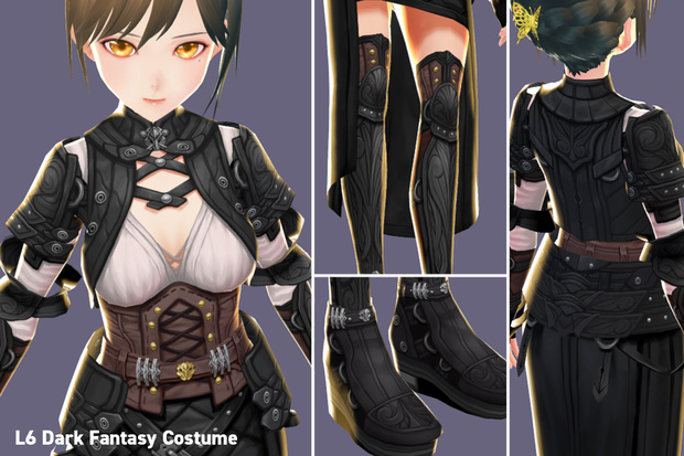 VRoid正式版対応済☆★L6 Dark Fantasy Costume★☆試着有【VroidStudio正式版用衣装テクスチャ】