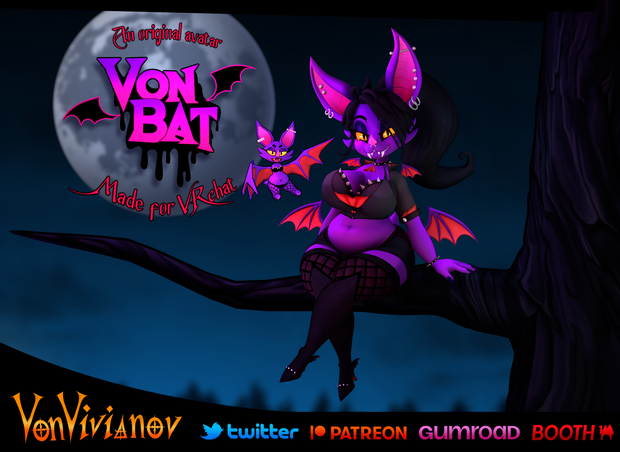 VonBat | A Goth Bat Avatar for VRChat